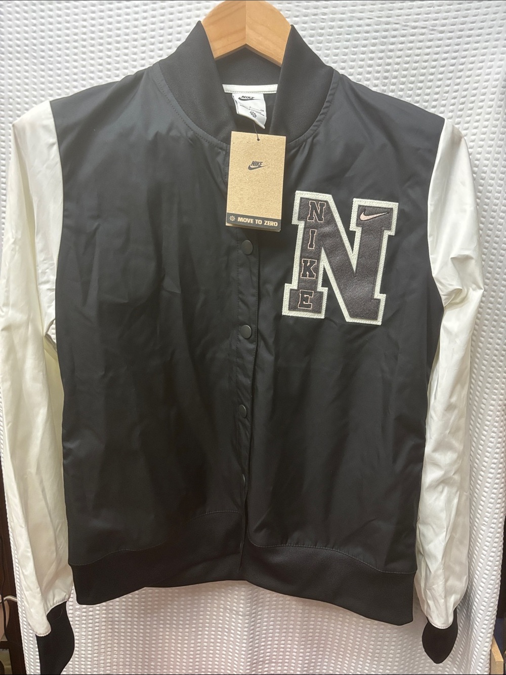 NWT Nike Women's Sportswear Varsity Jacket (model DZ4630-010) Sz small